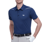 GoPlayer Men's Elastic Breathable Short Sleeve Top (Navy Blue)