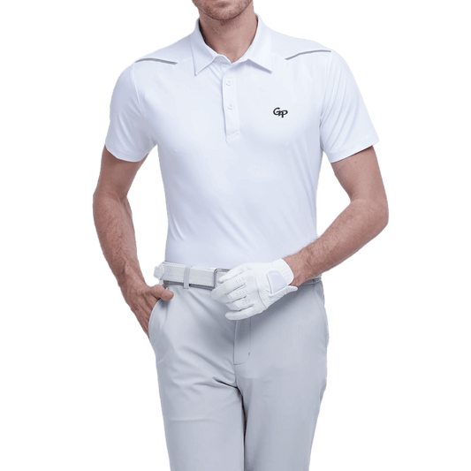 GoPlayer Men's Elastic Breathable Short Sleeve Top (White)