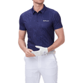 GoPlayer Men's Short Sleeve Printed Top (Navy Blue)