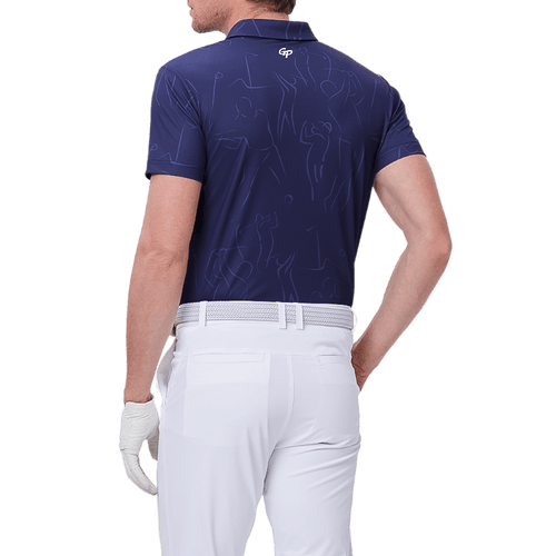 GoPlayer男短袖印花上衣(藏青)