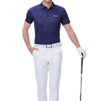 GoPlayer Men's Short Sleeve Printed Top (Navy Blue)