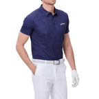 GoPlayer Men's Short Sleeve Printed Top (Navy Blue)