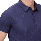 GoPlayer Men's Short Sleeve Printed Top (Navy Blue)