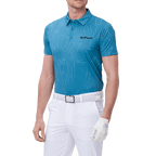 GoPlayer メンズ 半袖プリントトップ（レイクグリーン）