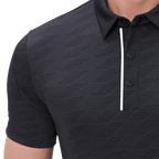 GoPlayer Men's Cool Jacquard Short Sleeve Top (Black)