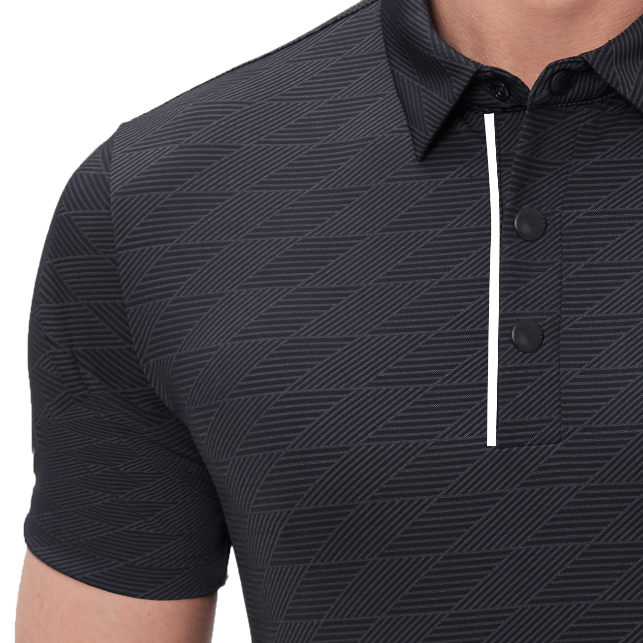 GoPlayer Men's Cool Jacquard Short Sleeve Top (Black)