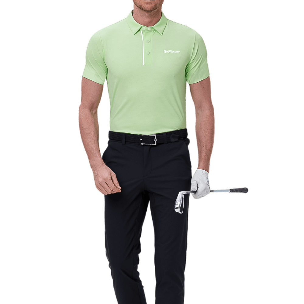 GoPlayer メンズ クールジャカード 半袖トップス (グラスグリーン)