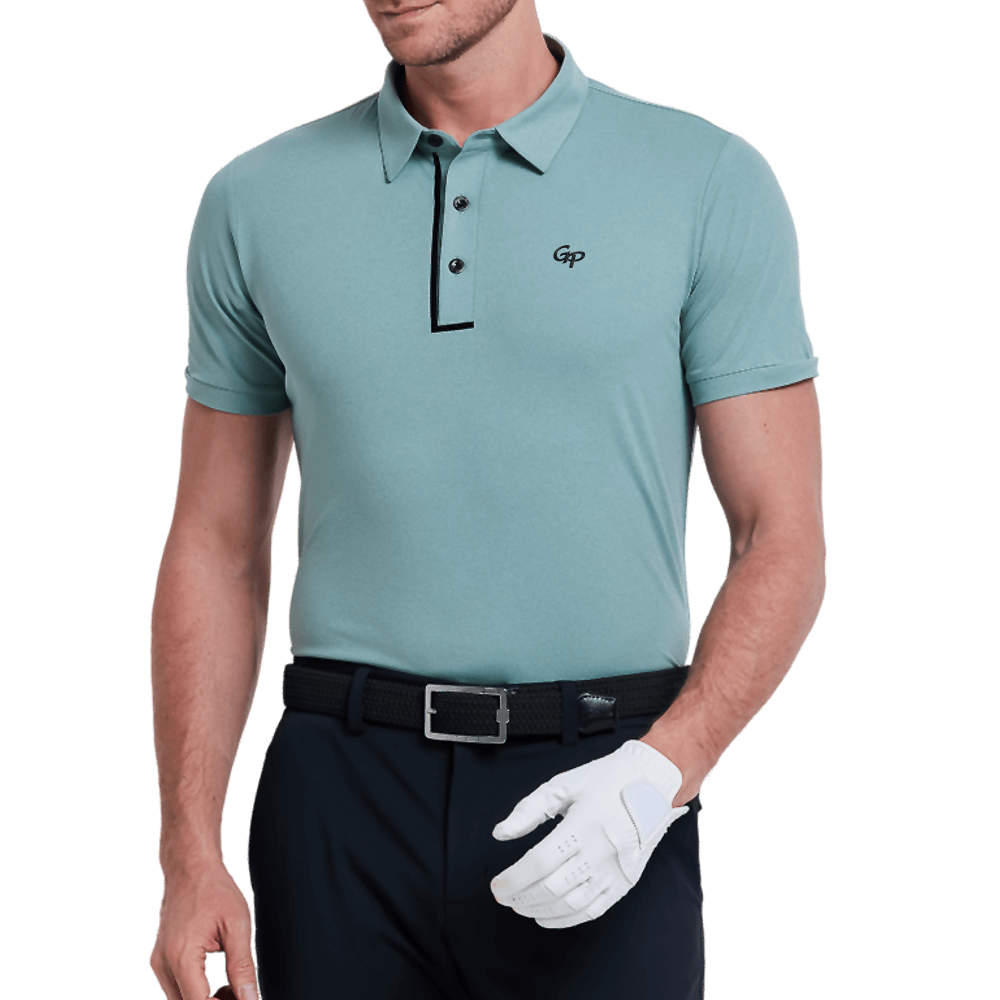 GoPlayer Men's Cool Jacquard Short Sleeve Top (Grass Green)