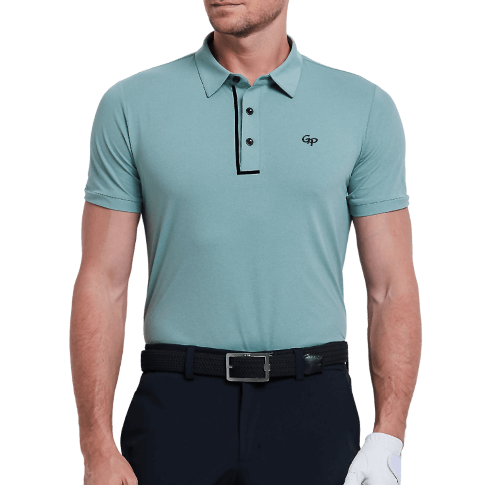 GoPlayer Men's Cool Jacquard Short Sleeve Top (Grass Green)