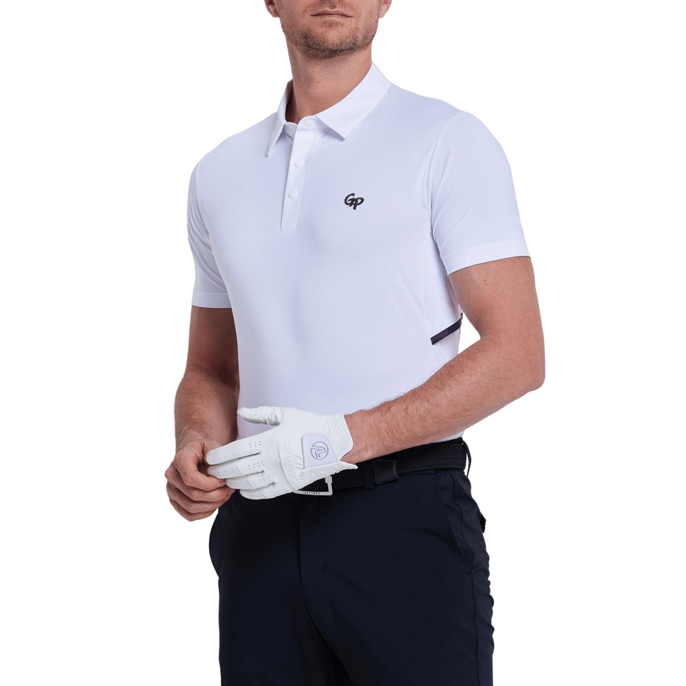 GoPlayer Men's Cooling and Breathable Short-Sleeve T-Shirt (White)