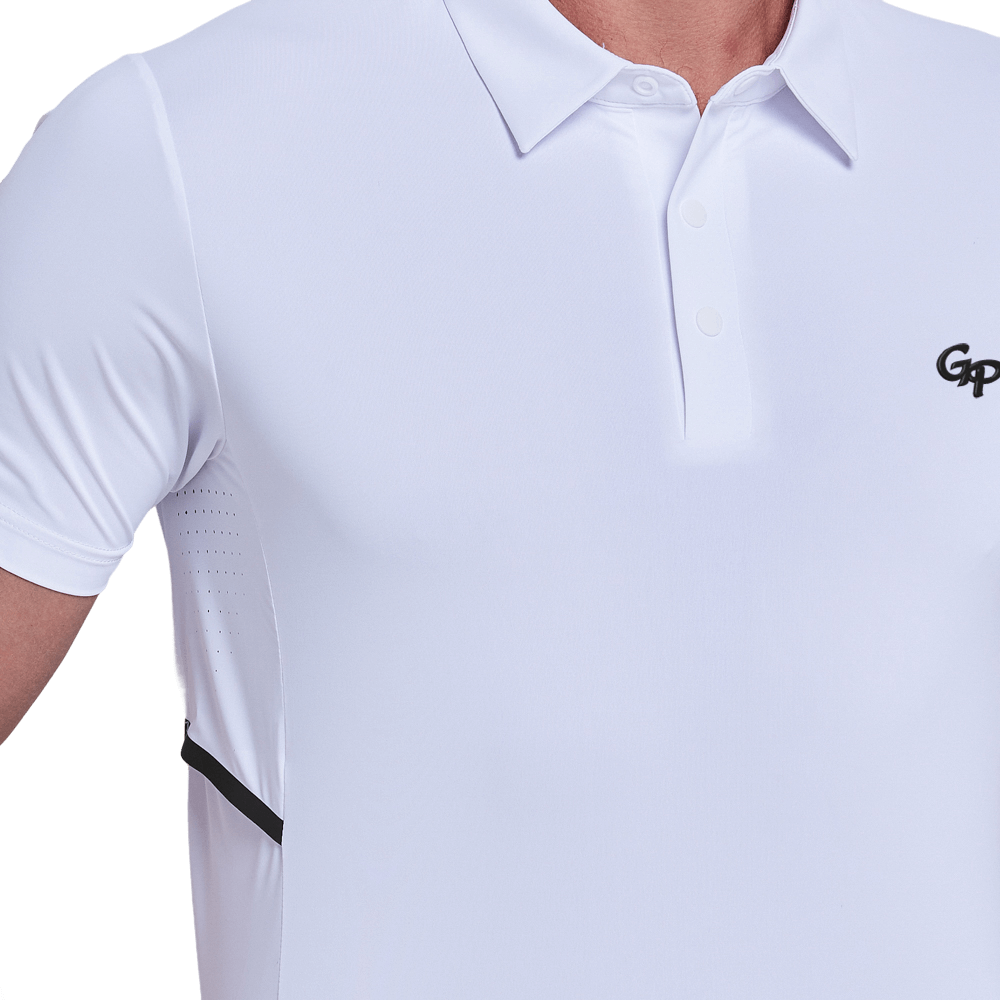 GoPlayer Men's Cooling and Breathable Short-Sleeve T-Shirt (White)