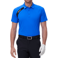 GoPlayer Men's Golf Color Block Short-Sleeve T-Shirt (Blue)