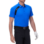 GoPlayer Men's Golf Color Block Short-Sleeve T-Shirt (Blue)