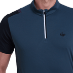 GoPlayer メンズ スタンドカラー ゴルフ 半袖 Tシャツ (ダークグリーン)