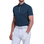 GoPlayer メンズ スタンドカラー ゴルフ 半袖 Tシャツ (ダークグリーン)