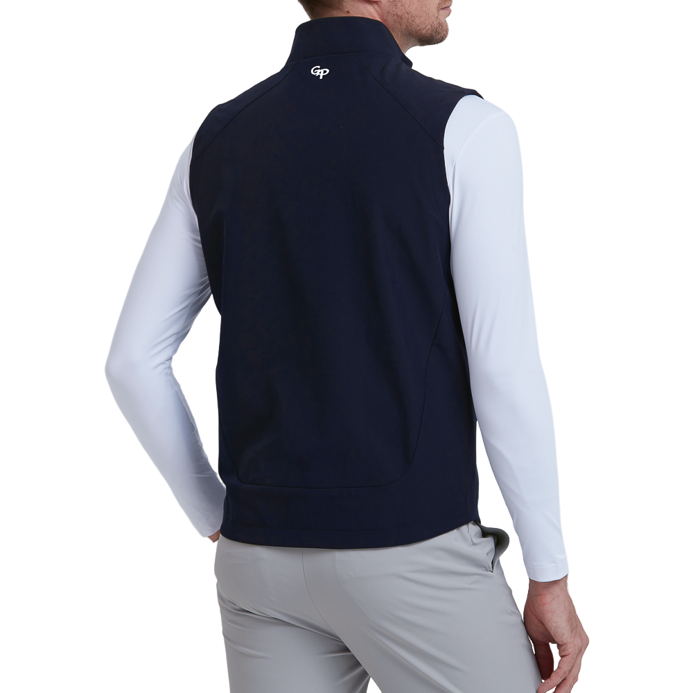 GoPlayer Men's Golf Windproof Warm Sports Vest (Navy Blue)