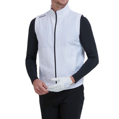 GoPlayer Men's Golf Windproof Warm Sports Vest (White)