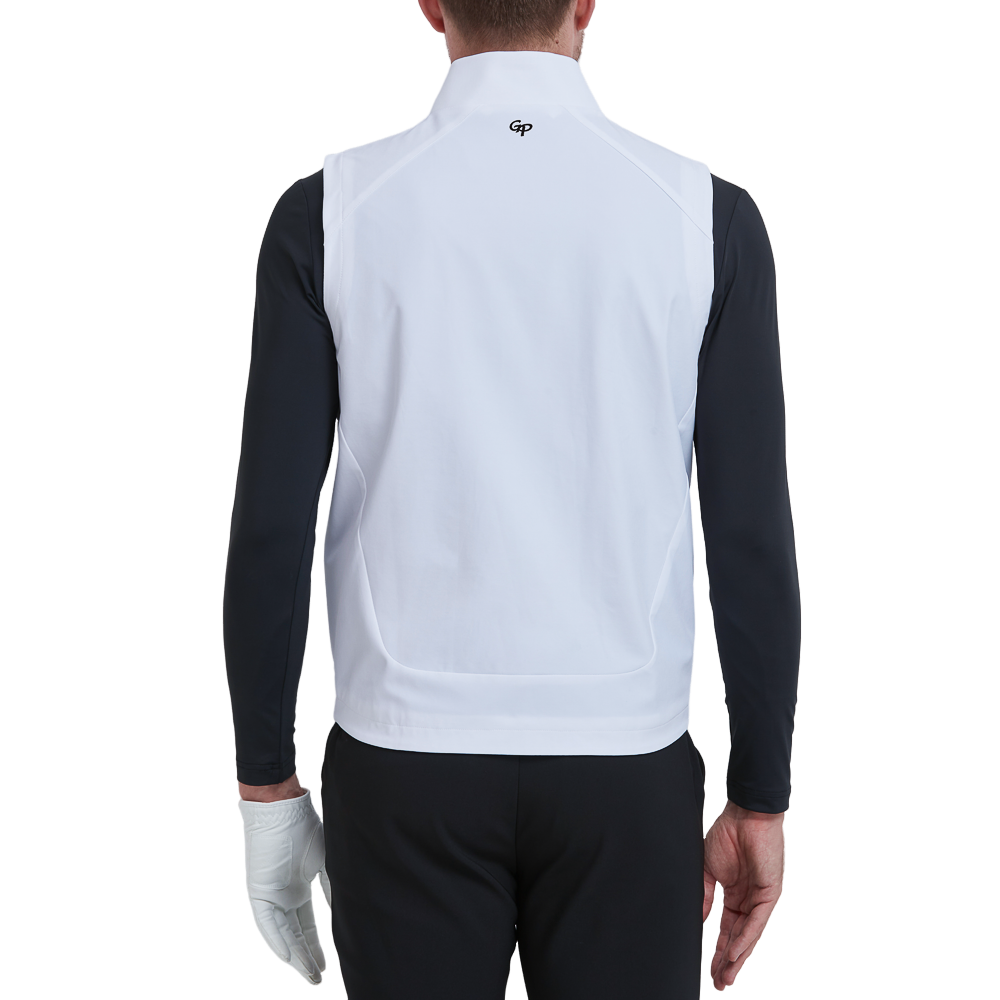 GoPlayer Men's Golf Windproof Warm Sports Vest (White)