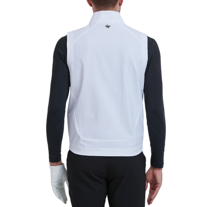 GoPlayer Men's Golf Windproof Warm Sports Vest (White)