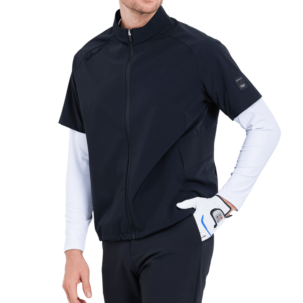 GoPlayer男高爾夫短袖運動背心(黑)