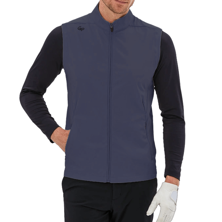 GoPlayer Men's Golf Waterproof Sports Vest (Dark Blue)