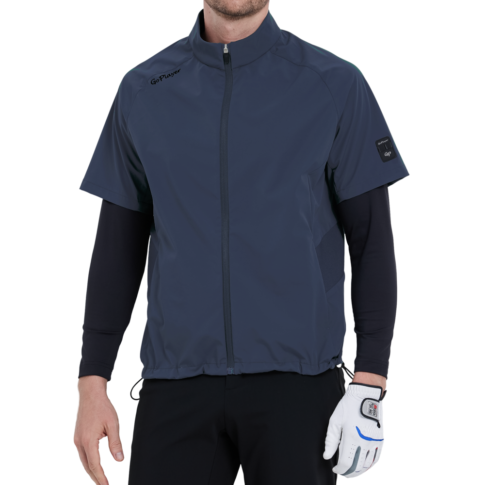 GoPlayer Men's Golf Short-Sleeve Sports Vest (Dark Blue)