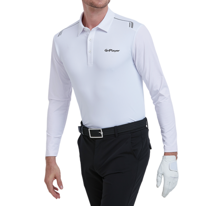GoPlayer men's lapel quick-drying sun protection sleeves (white)
