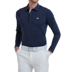 GoPlayer男彈性快乾長袖上衣(藏青)