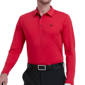 GoPlayer Men's Stretch Quick-Dry Long-Sleeve Top (Red)