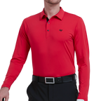 GoPlayer Men's Stretch Quick-Dry Long-Sleeve Top (Red)