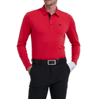 GoPlayer メンズ伸縮性速乾長袖トップ (レッド)