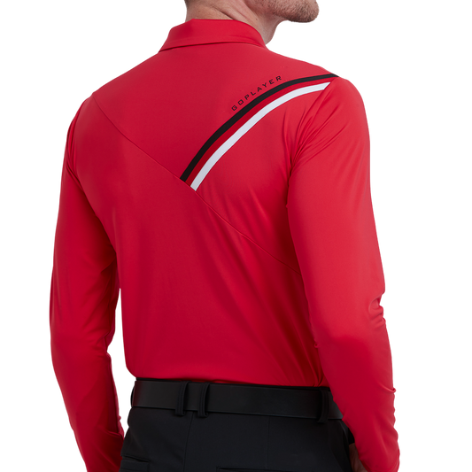 GoPlayer men's elastic quick-drying long-sleeved top (red)
