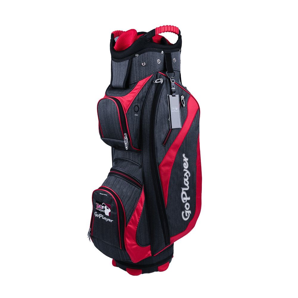 GoPlayer 9.5' Golf 14-hole pole bag (black and red)