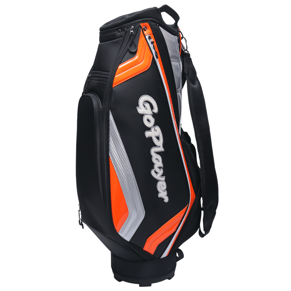 GoPlayer 9' Professional Golf Bag (Black and Orange)