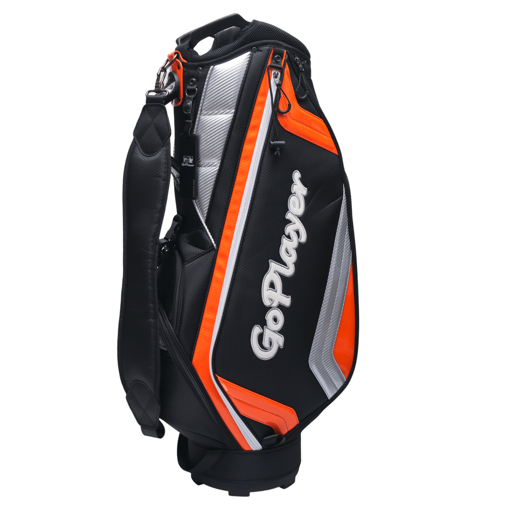 GoPlayer 9' Professional Golf Bag (Black and Orange)