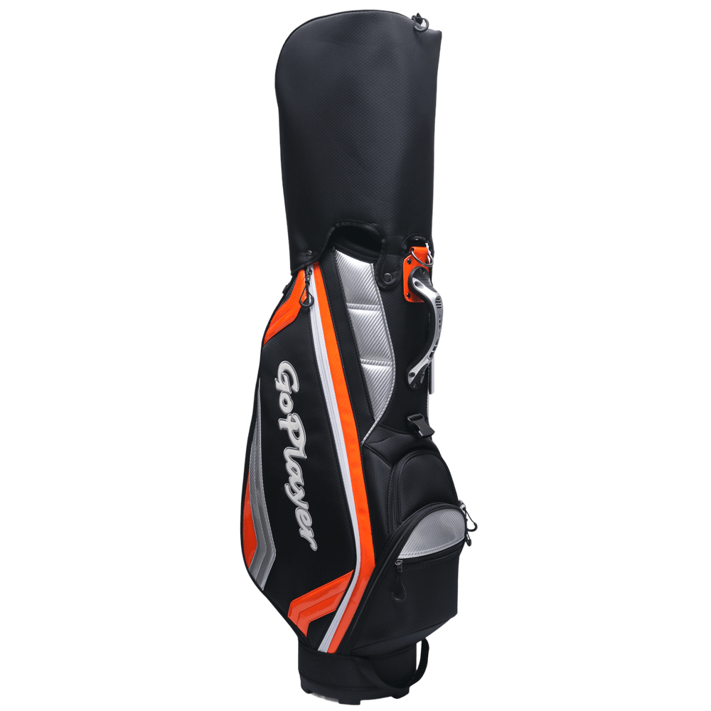 GoPlayer 9' Professional Golf Bag (Black and Orange)
