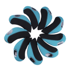 GoPlayer 3D ゴルフ アイアン カバー (ブラックとライトブルー)