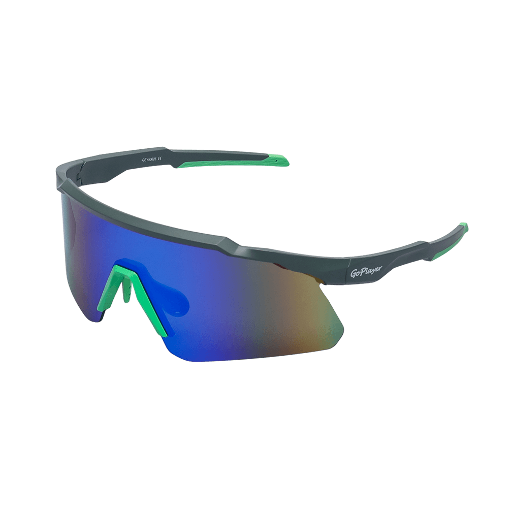 GoPlayer スポーツサングラス（シルバーフレーム、グリーンレンズ）