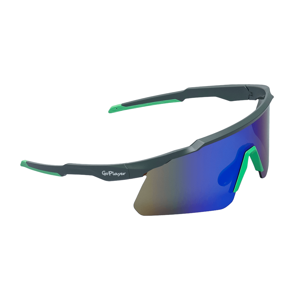 GoPlayer スポーツサングラス（シルバーフレーム、グリーンレンズ）