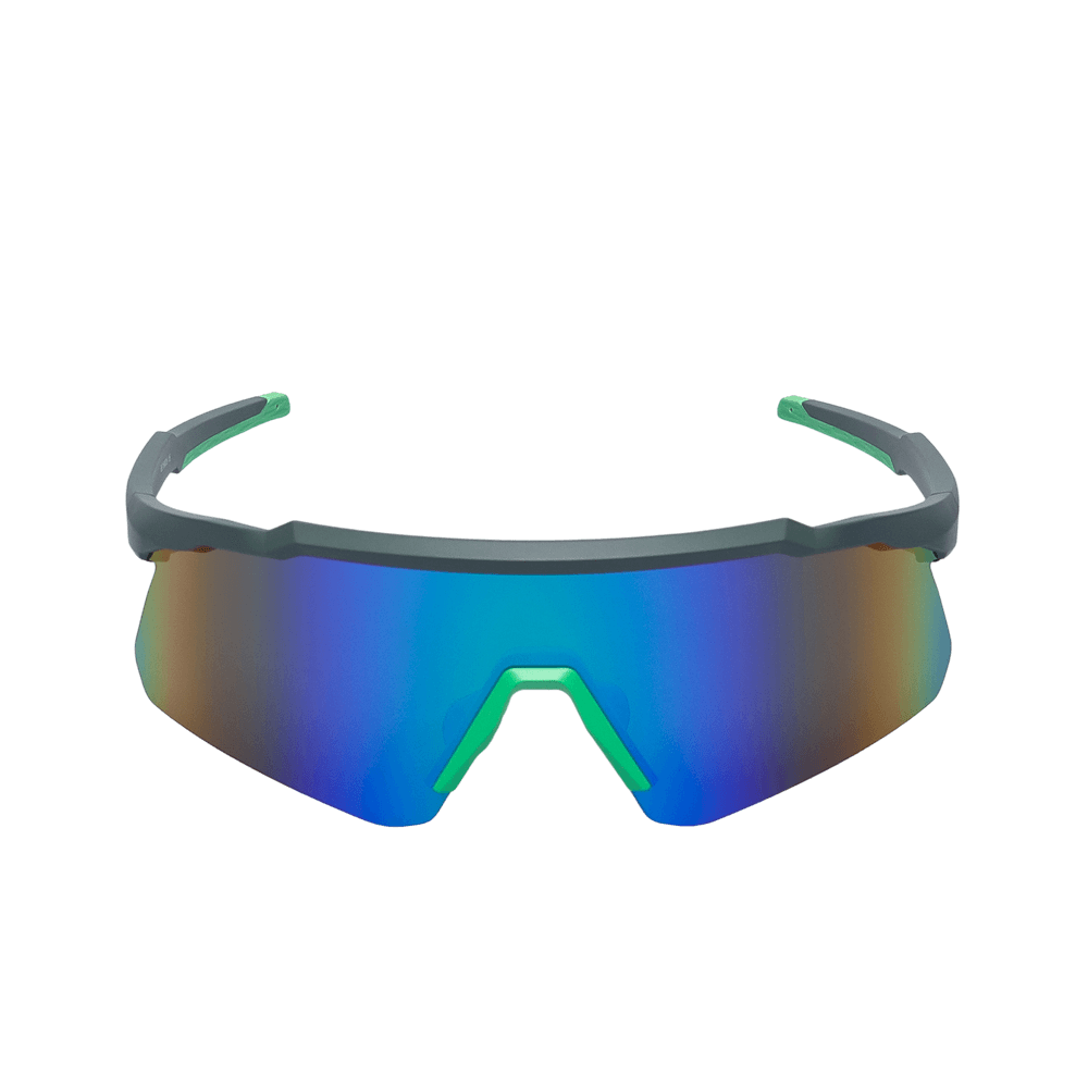 GoPlayer スポーツサングラス（シルバーフレーム、グリーンレンズ）