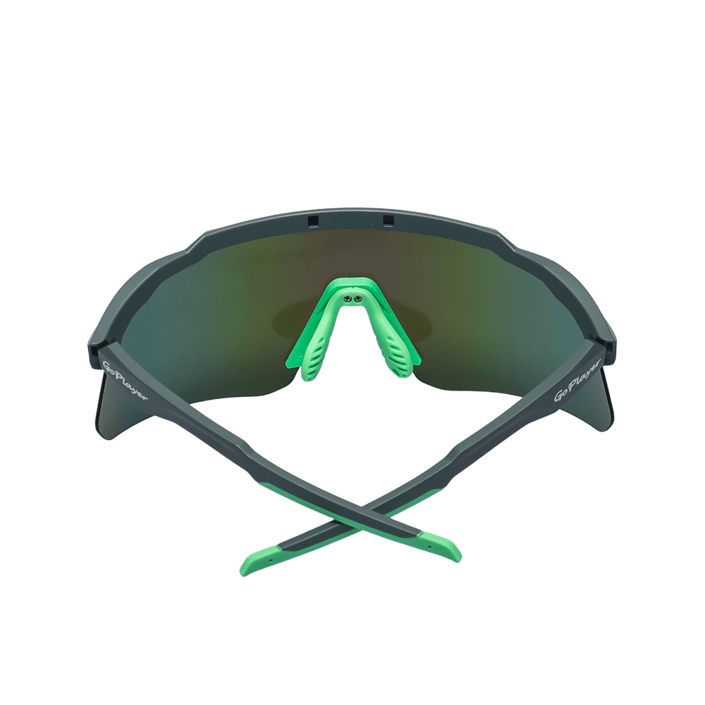 GoPlayer スポーツサングラス（シルバーフレーム、グリーンレンズ）