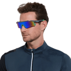 GoPlayer スポーツサングラス（シルバーフレーム、グリーンレンズ）