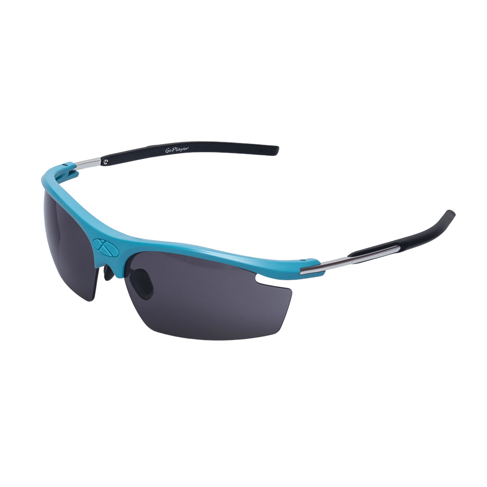 GoPlayer Lightweight Sunglasses (Light Blue Frame Gray Lenses)