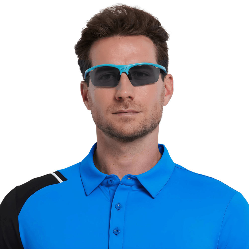 GoPlayer Lightweight Sunglasses (Light Blue Frame Gray Lenses)