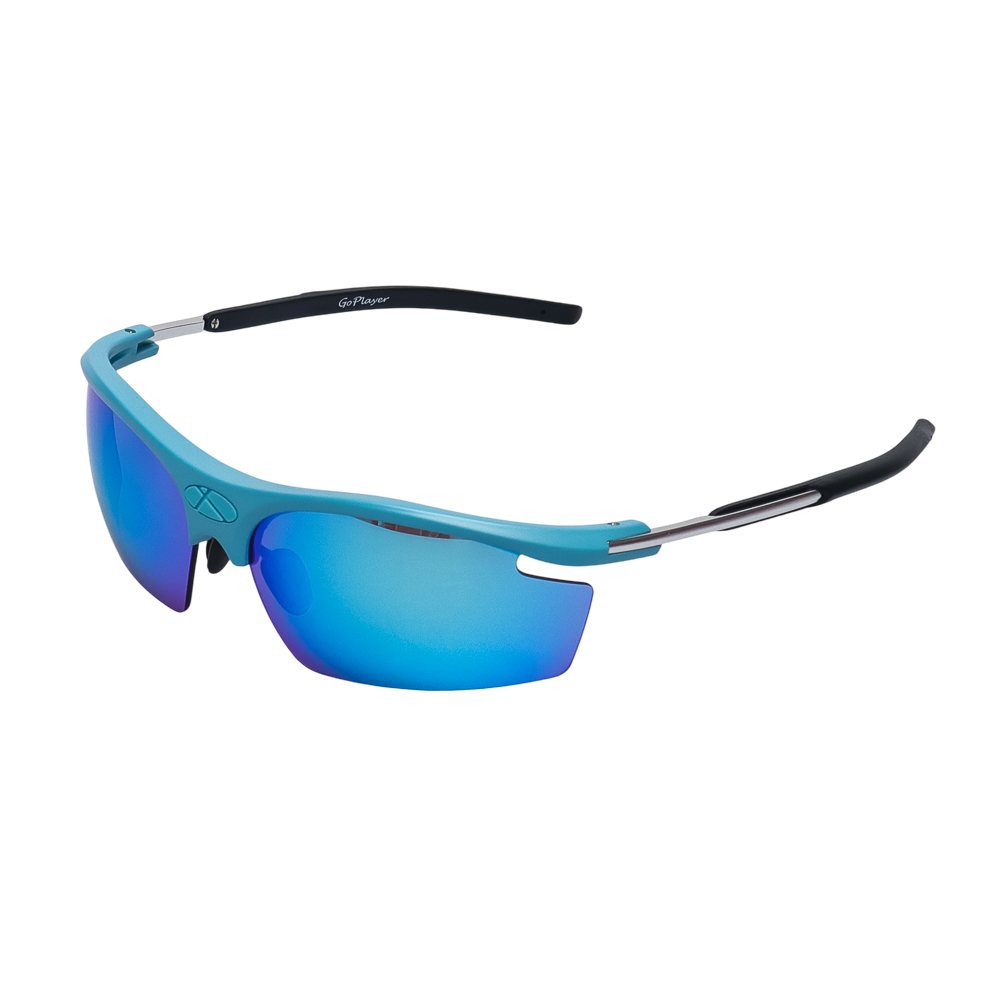 GoPlayer輕量太陽眼鏡(淺藍框鍍藍片)