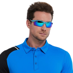 GoPlayer輕量太陽眼鏡(淺藍框鍍藍片)