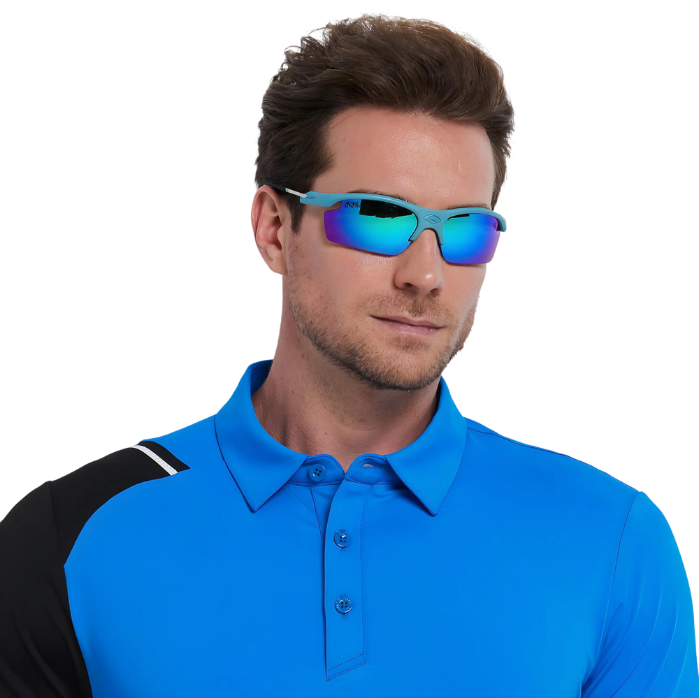 GoPlayer輕量太陽眼鏡(淺藍框鍍藍片)