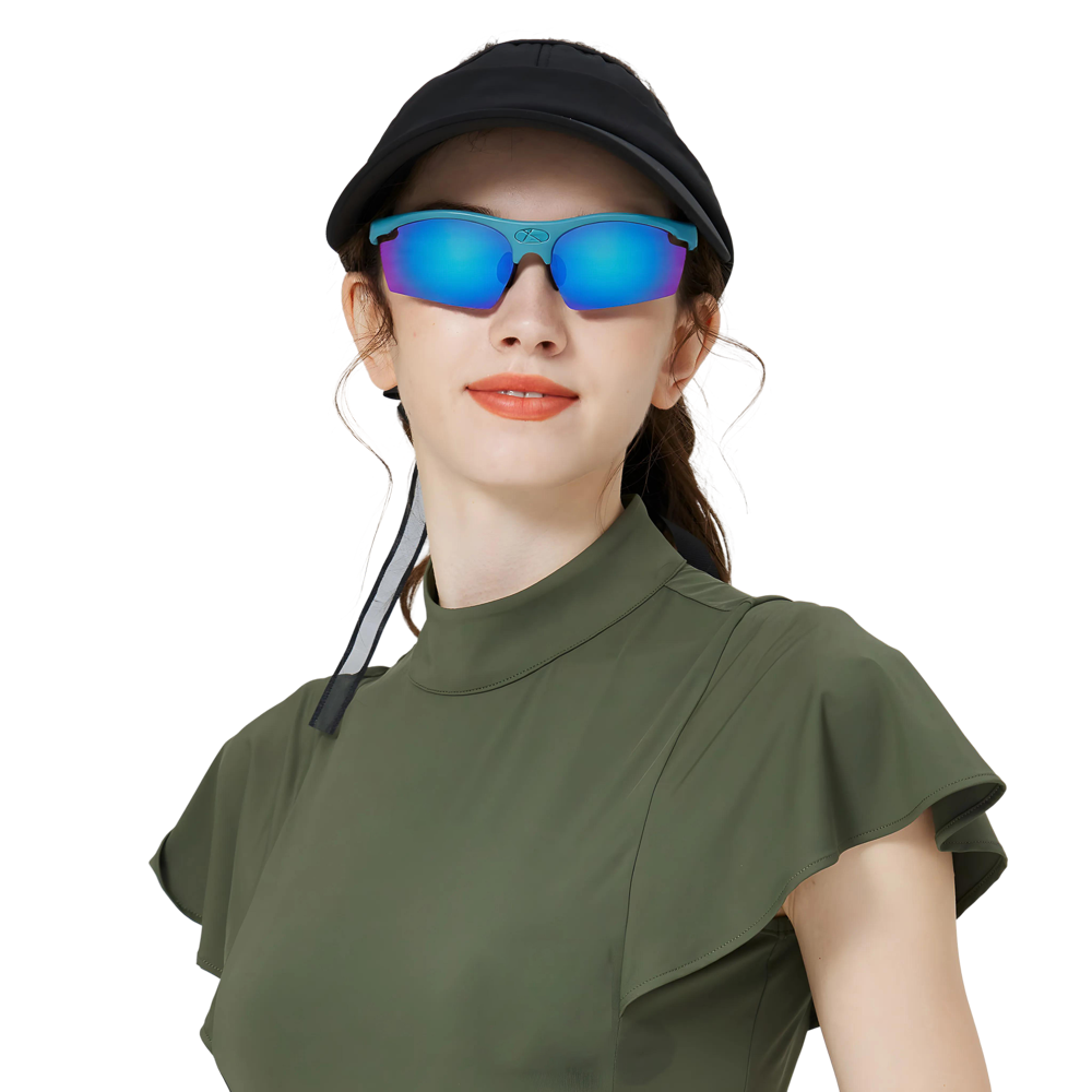 GoPlayer輕量太陽眼鏡(淺藍框鍍藍片)