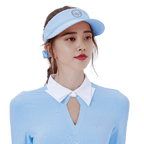 GoPlayer Women's Ribbon Hollow Hat (Pink Blue)