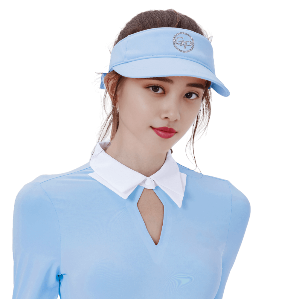 GoPlayer Women's Ribbon Hollow Hat (Pink Blue)